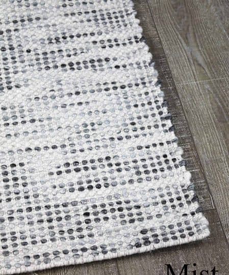 Kobe mist hand woven pure wool flat weave rug stans rug centre