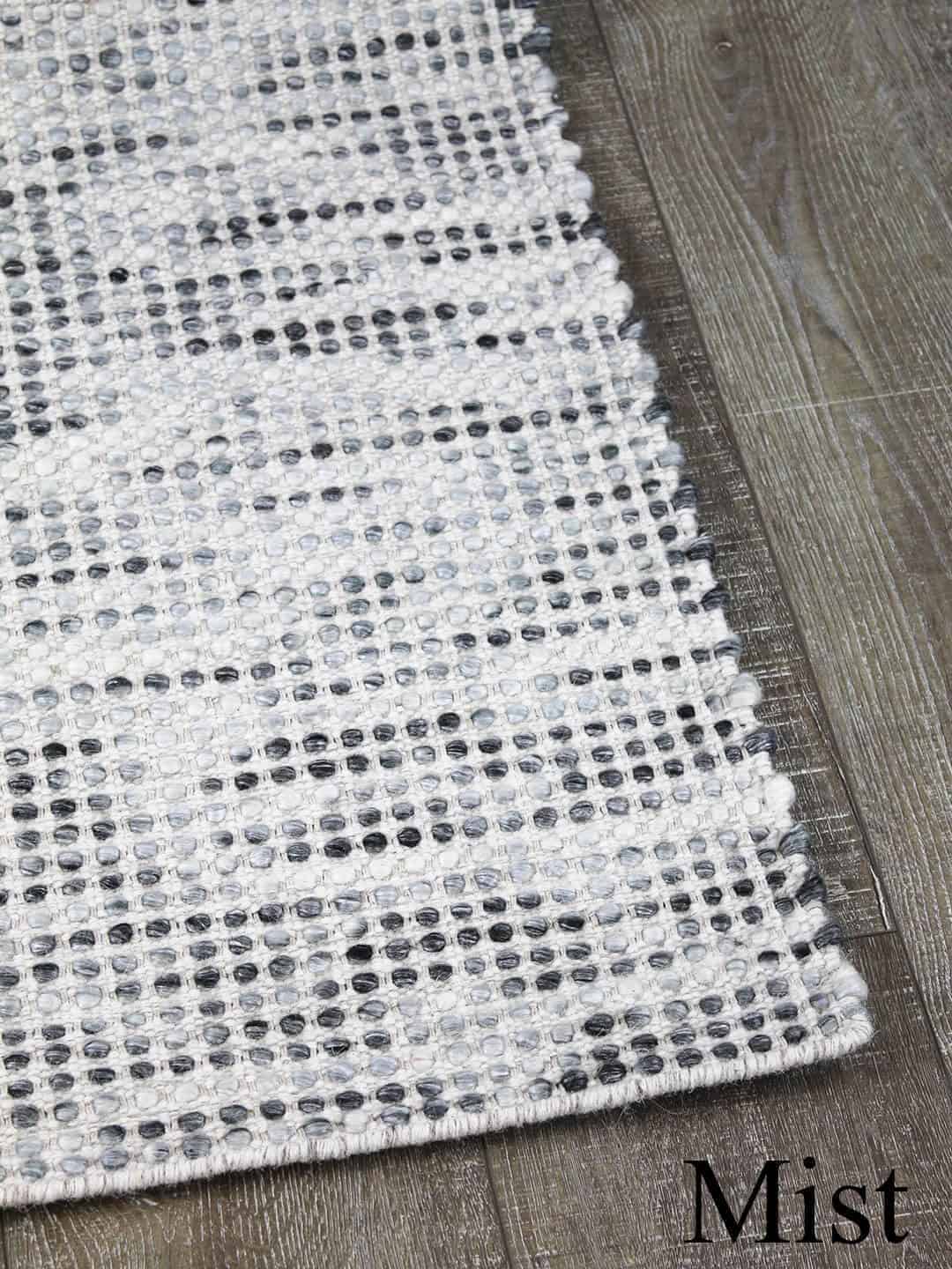 Kobe mist hand woven pure wool flat weave rug stans rug centre