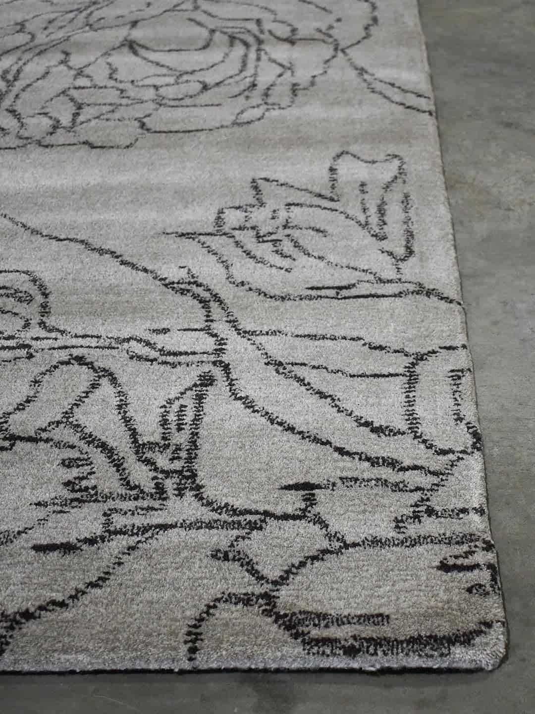 botanic hand tufted wool rug neutral tones