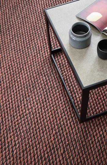 palmas rust wool flat weave texture stans rug centre