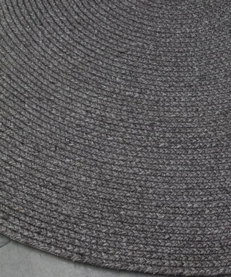 hand-woven-wool-and-art-silk-plait-shaped-rugs-circle-perth-Stans-charcoal-grey