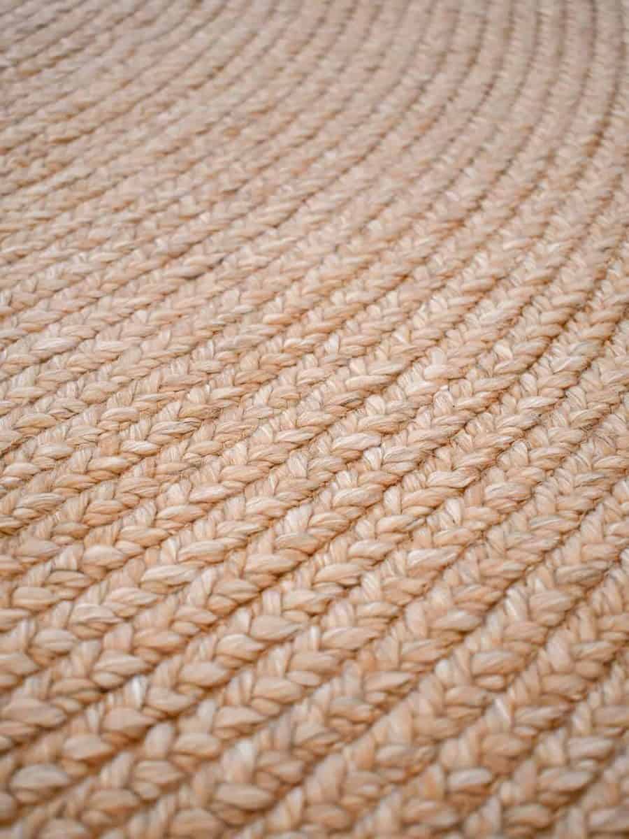hand-woven-wool-and-art-silk-plait-shaped-rugs-circle-perth-Stans-clay-pink-blush