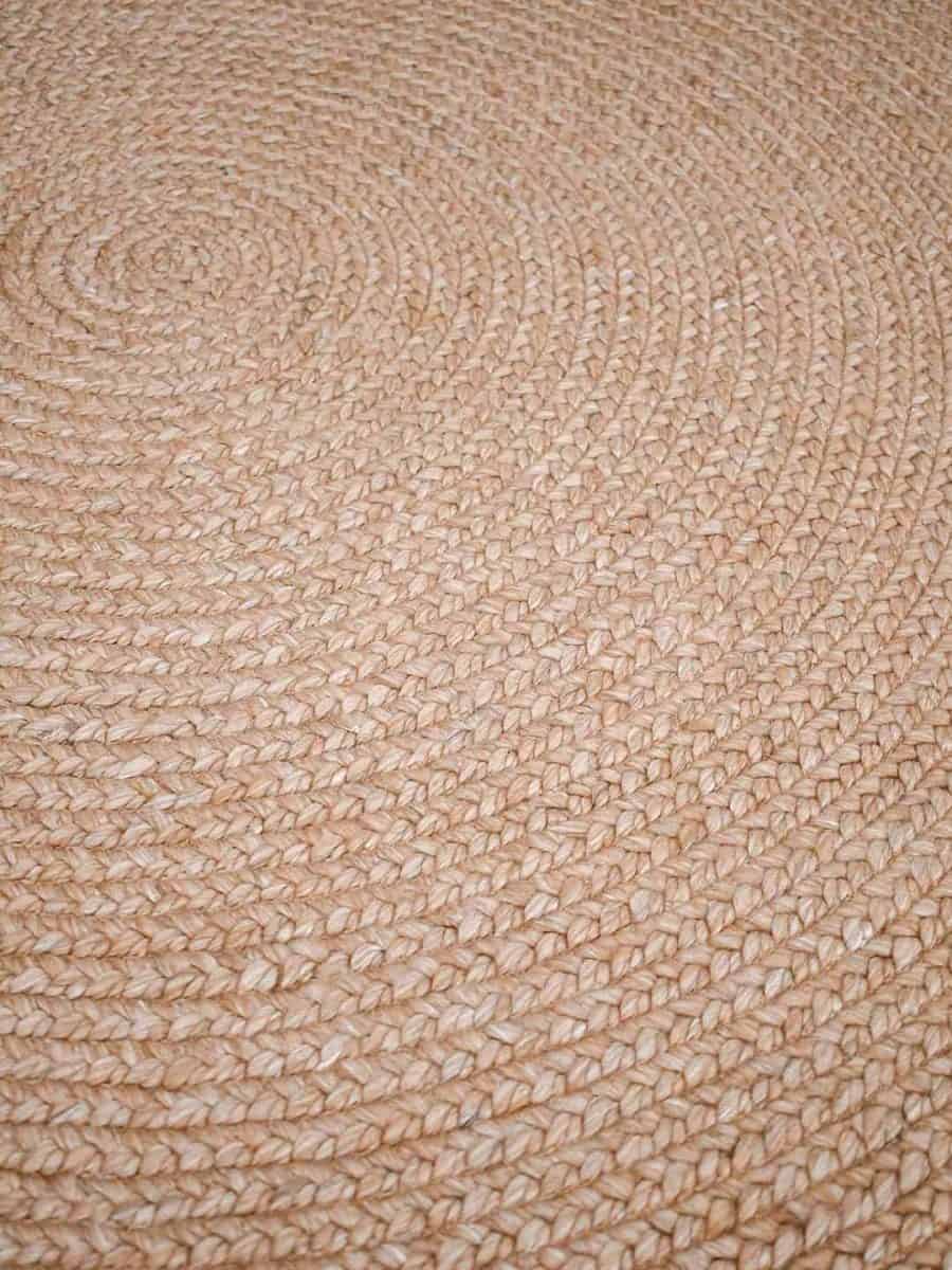 hand-woven-wool-and-art-silk-plait-shaped-rugs-circle-perth-Stans-clay-pink-blush