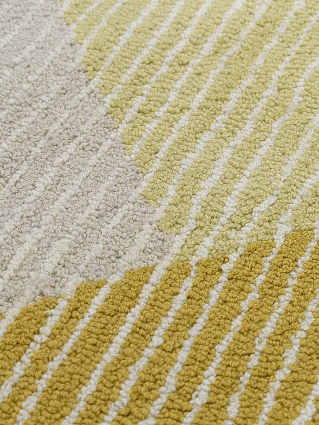 Pinstripe-citrus-yellow-OH-stans-rug-centre-wool-loop pile