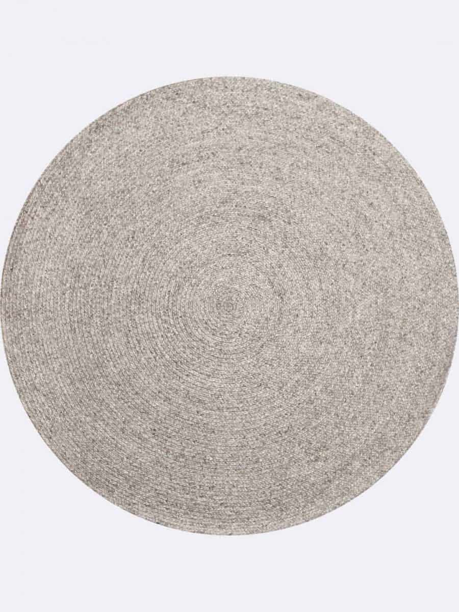 hand-woven-wool-and-art-silk-plait-shaped-rugs-circle-perth-Stans-silver-grey