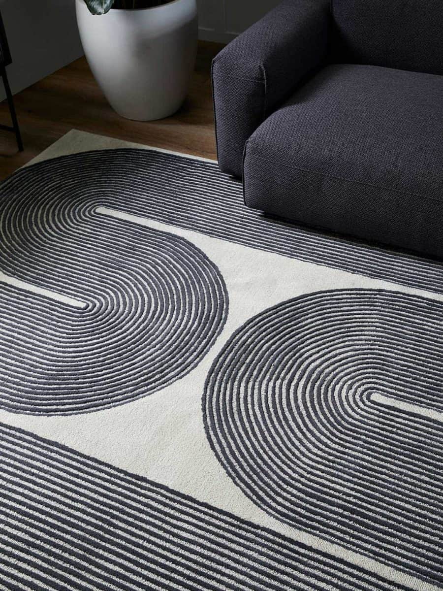 Viper-ink-stans-rug-centre-wool-rug-carved-grey-wool-carver-curves