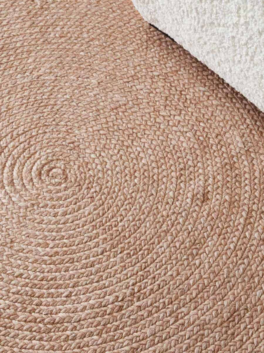 hand-woven-wool-and-art-silk-plait-shaped-rugs-circle-perth-Stans-clay-blush-pink